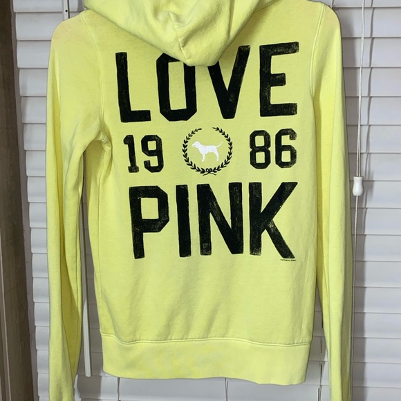 PINK Victoria's Secret Yellow Hoodie - Picture 2 of 4